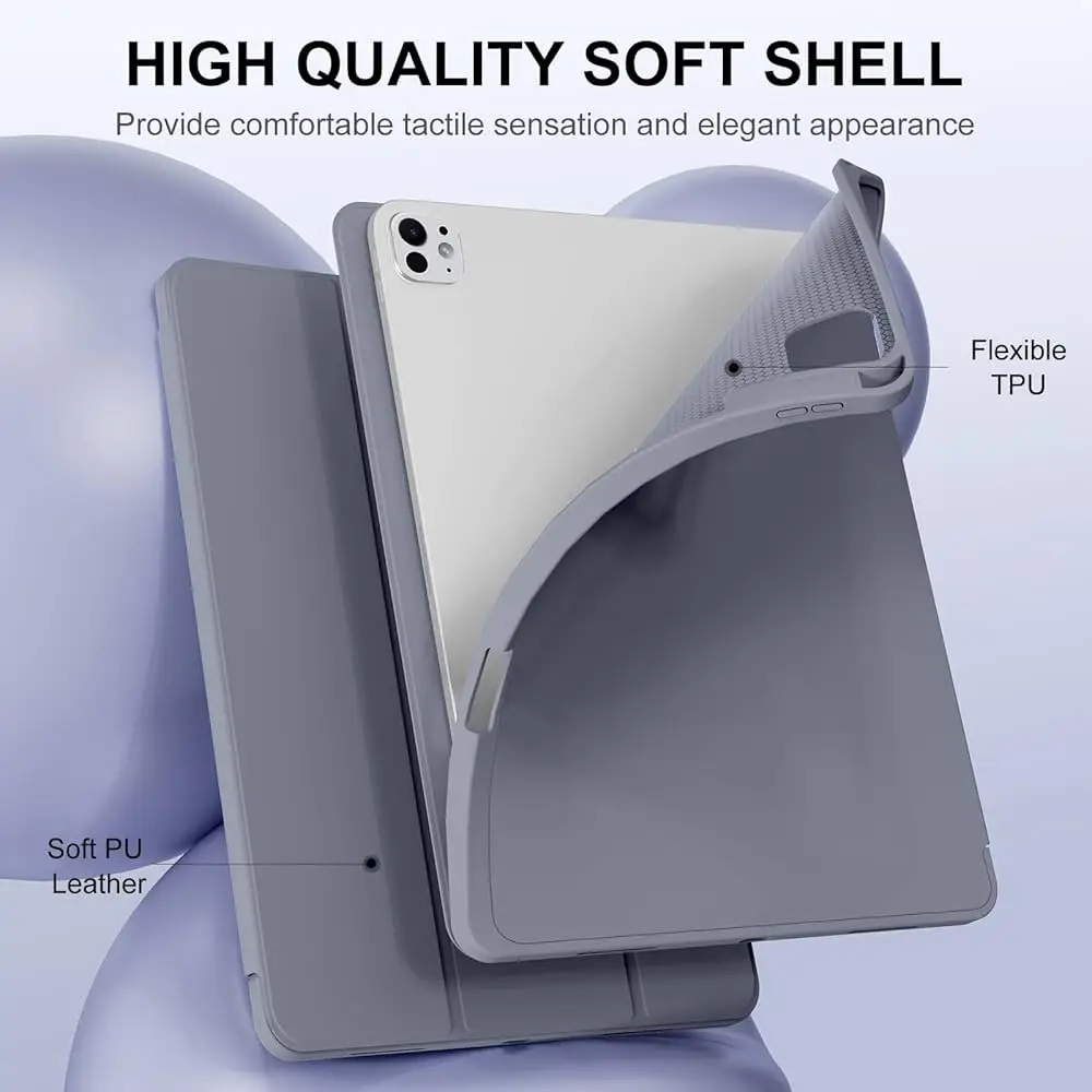 Trifold Stand Smart Cover with Soft TPU Back and Auto Wake/Sleep Function