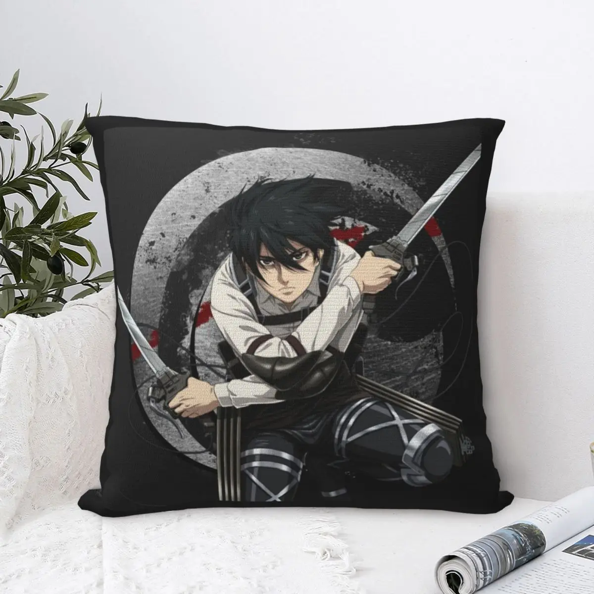 

Mappa Mikasa Ackerman Pillowcase Pillow Case Cushion Cover Home Sofa Car Decorative Throw Pillow Printing Color Anime 45*45cm