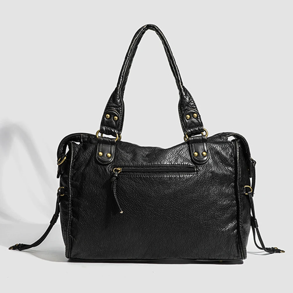 Retro Handbags Women Tote Bag Y2K PU Leather Shoulder Bag Large Crossbody Bags Female Travel Bag Casual Portable Shopper Bag