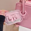 Cute Pink 3D Bow Wavy AirPods Case with Keychain