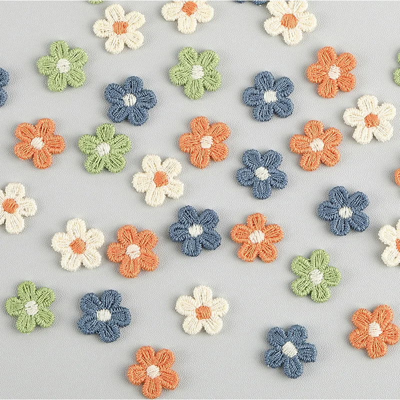 Cute Five Petal Small Flower Fabric Patch For Children's Clothing Leggings Hair Clips Headgear Shoes Hats Clothing Accessories