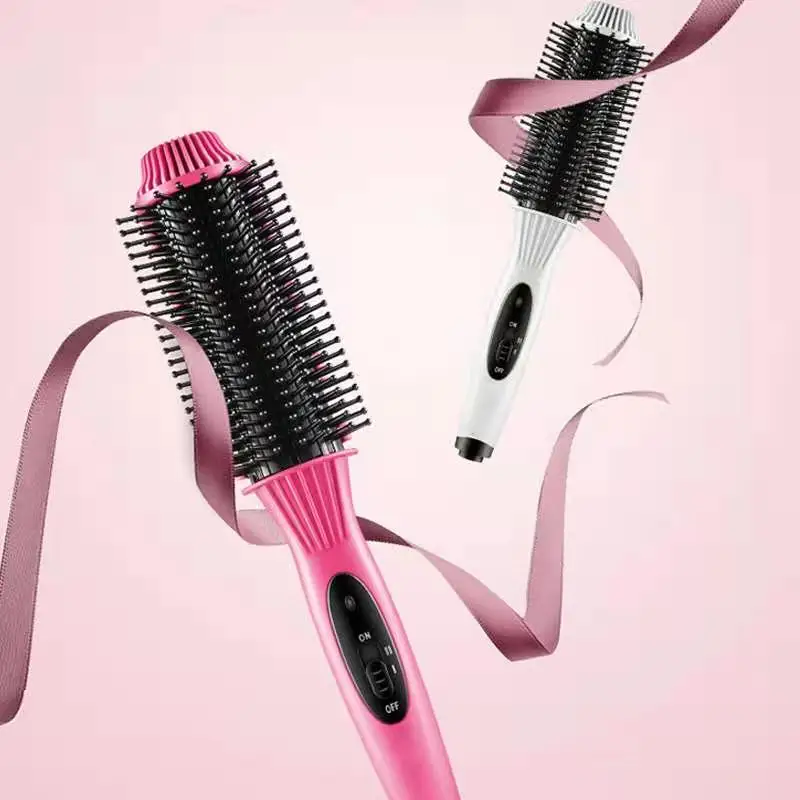 Hot Hair Straighteners Brush Women Hair Styler Curling Iron Electric Hot Comb Straightener Fast Heating Curler Hair Caring Tools 2