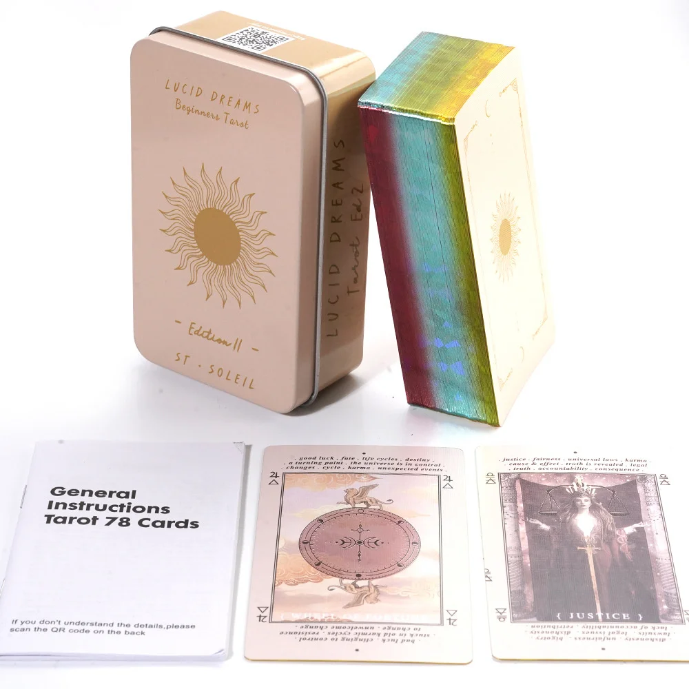Dreams Tarot Witches Tarot Cards Tin Box Card Edge Gild for Divination Personal Use the Best Gifts for Tarot Card Lovers 4