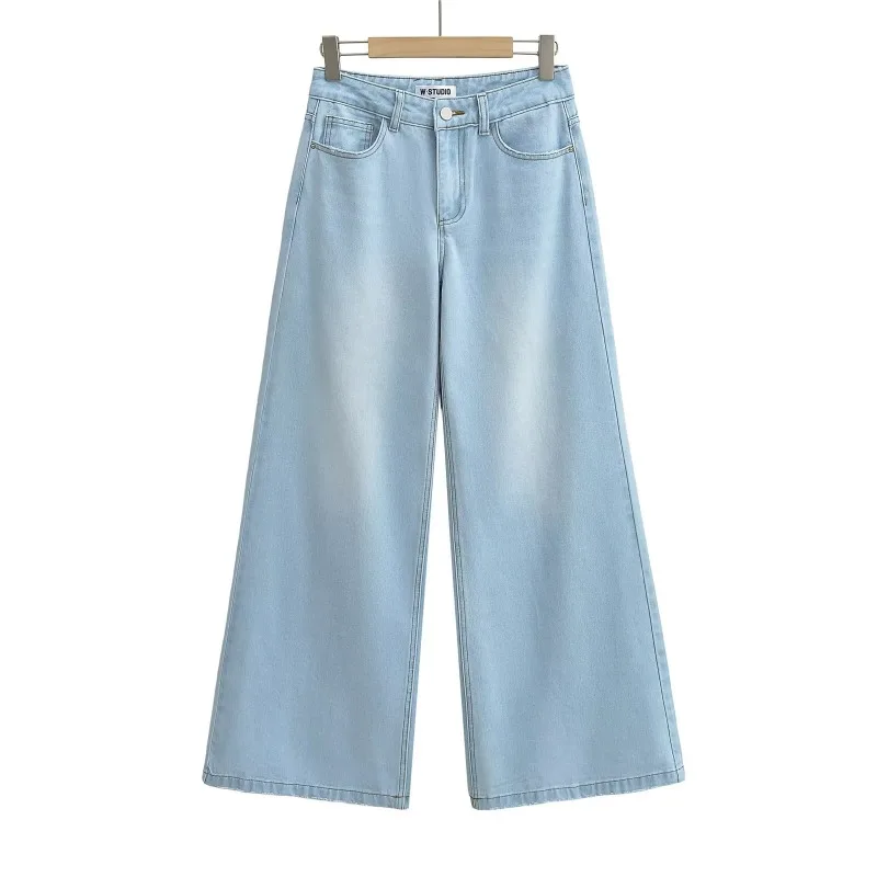 Women's Denim Pants Baggy Jeans Y2k Vintage Flared Wide New Low