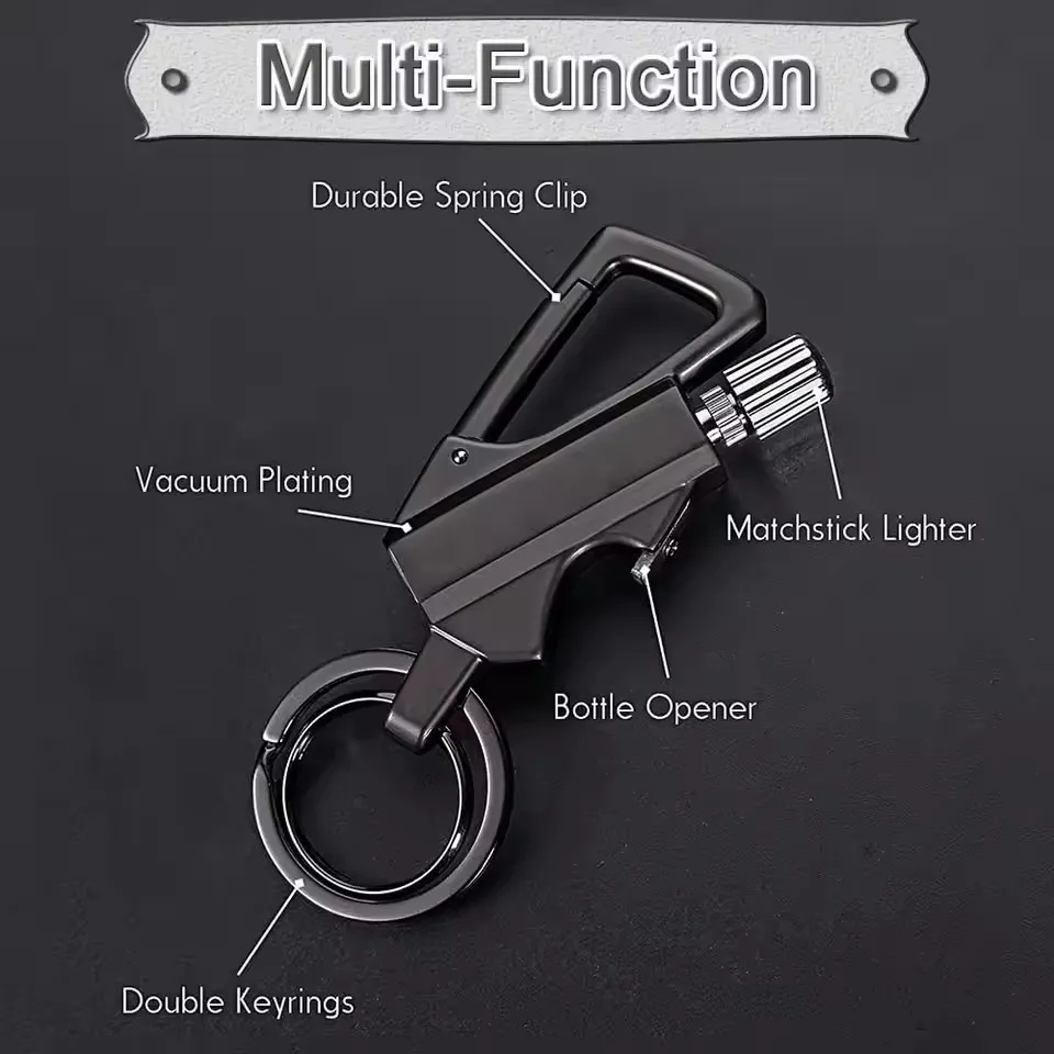 2025 Multifunctional Kerosene Lighter Keychain Beer Bottle Opener Outdoor Portable Igniter Smoking Accessories Gadgets Men Gift 4