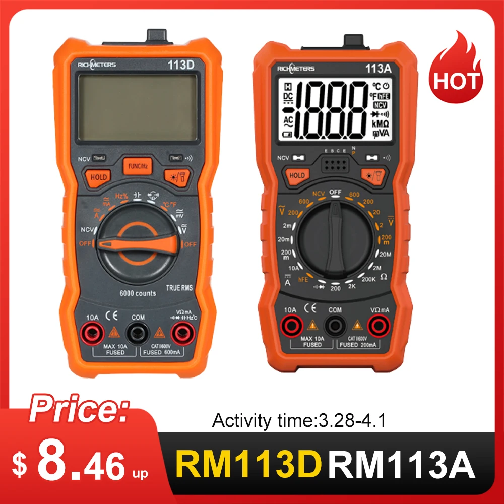 RM113D NCV Digital Multimeter 6000AutoRanging AC/DC Spannung Messgerät bluetooth RM113D NCV Digital Multimeter 6000AutoRanging AC/DC Spannung Messgerät bluetooth
