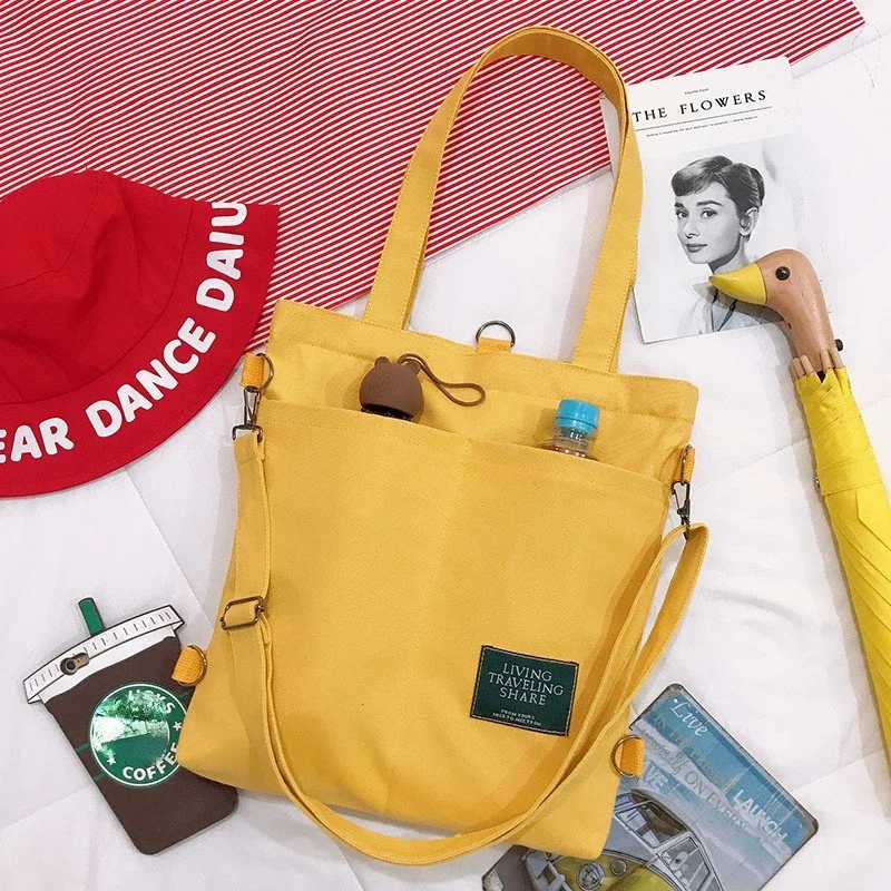 Canvas Handbags Woman Cosmetic Bag Large Capacity Zipper Storage Bag Shopping tote bags