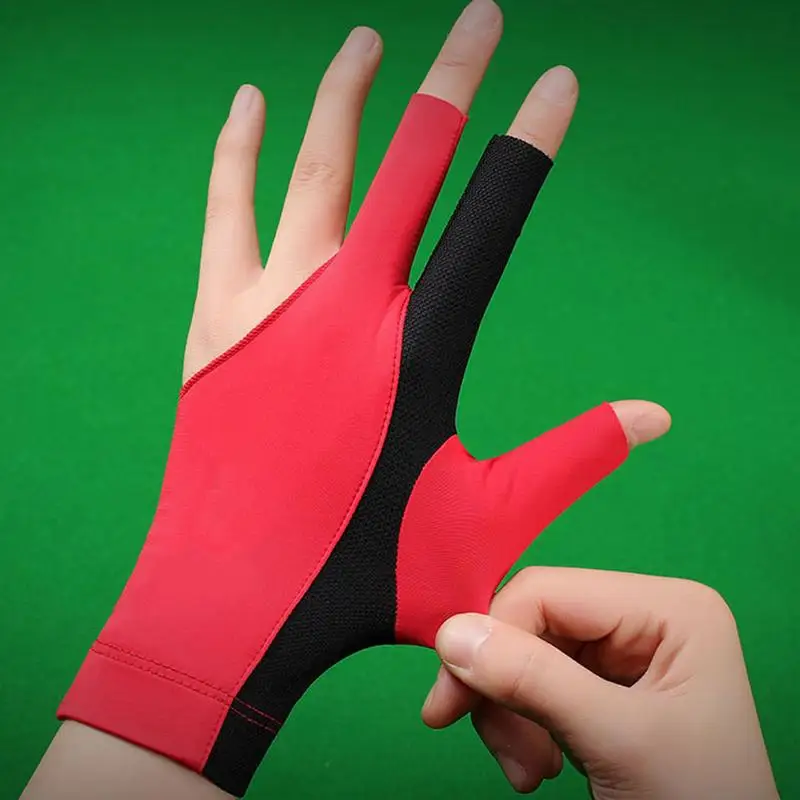 Professional Billiard Gloves 3-Finger Billiard Non-Slip Breathable Single Gloves Elastic Cue Quick Dry Professional