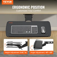 VEVOR Keyboard Tray under Desk Adjustable Height and Angle Keyboard Tray Slide out and Holder for Typing in Home and Office Work - Image 2