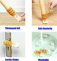 Knitted Furniture Feet Covers - Cute Cat Paw Chair Leg Socks, Anti-Slip Noise Reducing Floor Protectors for Chairs 4