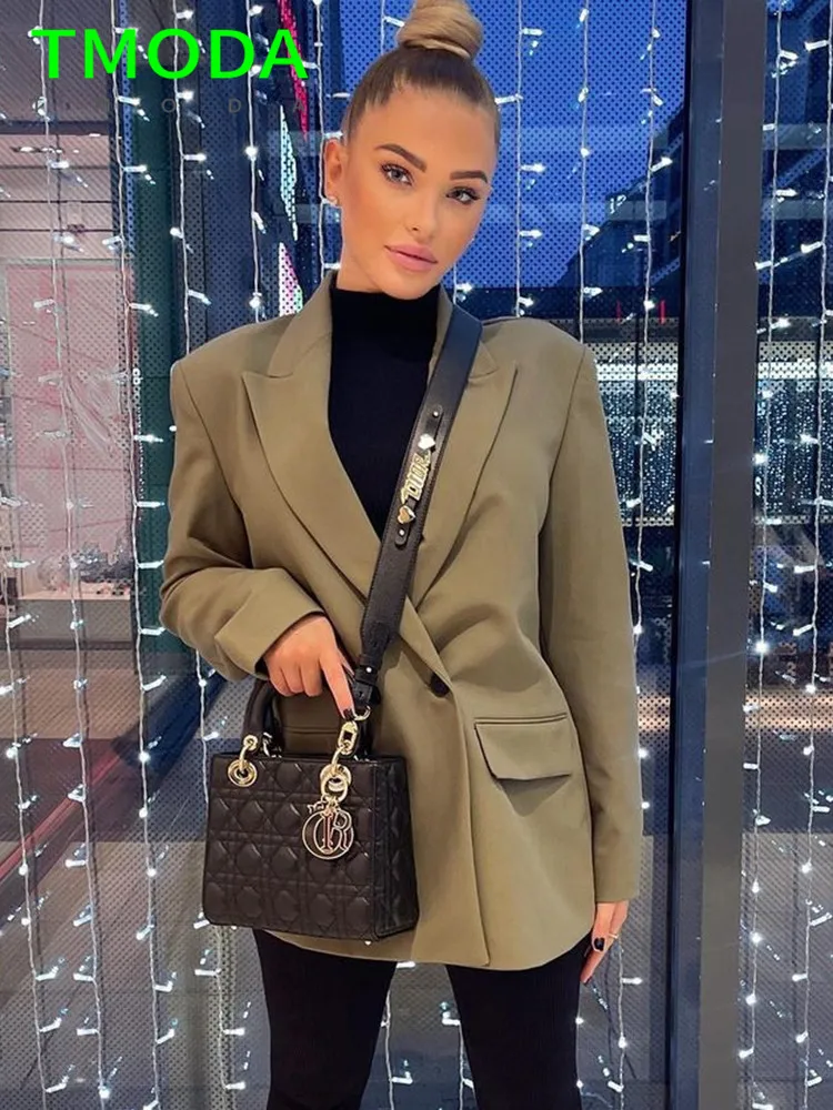 Женский офисный двубортный Блейзер T MODA Za свободный классический пиджак большого