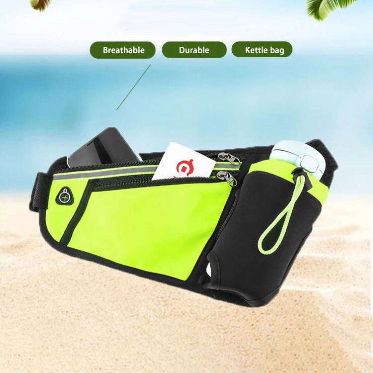 Women Men Marathon Running Waist Bag Hydration Belt Reflective Sport Bag Waterproof Jogging Gym Waist Pack Without Water Bottle 2