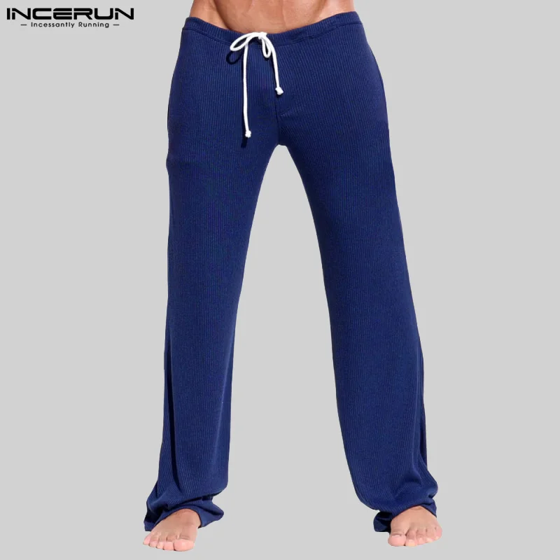 INCERUN 2024 American Style Trousers New Mens Fashionable Striped Design Long Pants Casual Well Fitting Homewear Pantalons S-5XL 2