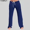 INCERUN 2024 American Style Trousers New Mens Fashionable Striped Design Long Pants Casual Well Fitting Homewear Pantalons S-5XL 2