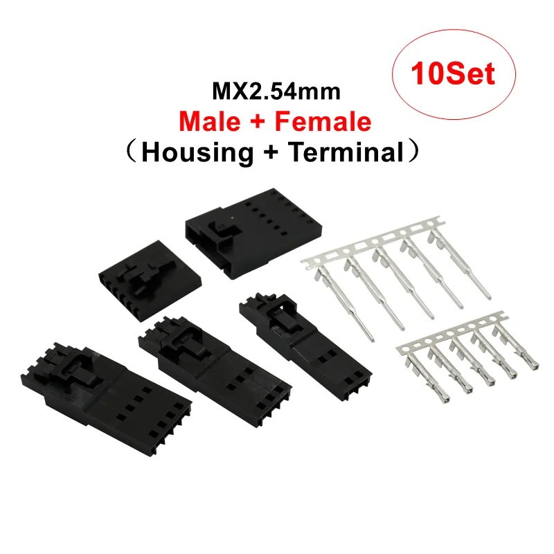 10-Set MX2.54 Durable Locking Dupont Connector Housing (20 Pieces) - Single Row Docking Shell