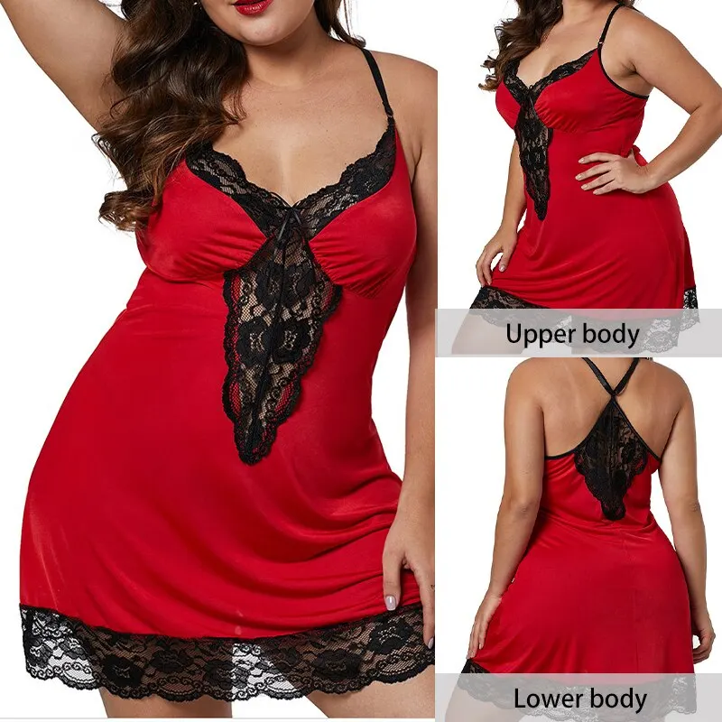 Women Lingerie Women Lingerie Set Women Nightgowns Women Nightdresses Women Pajamas Women Camisole Sleeping Dress Women's Sexy Spaghetti Straps Lingerie Nightwear Plus Size Lace Sleeveless Soft Comfortable
