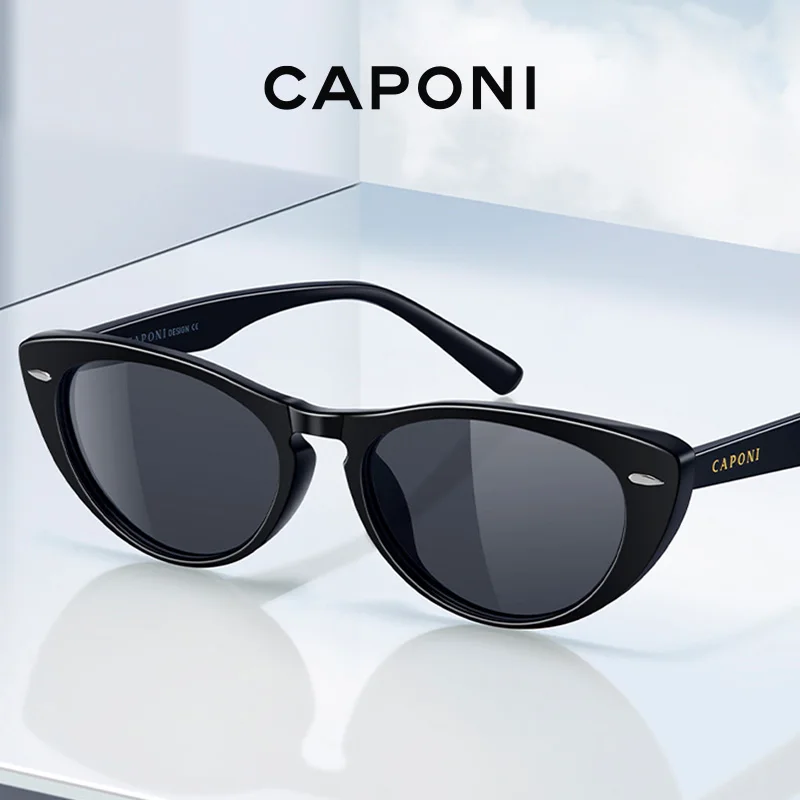 

CAPONI Brand Design Cat Eye Sunglasses For Women Fashion Trendy Polarized Sun Glasses TR-90 Original Light Weight Eyewear CP2142