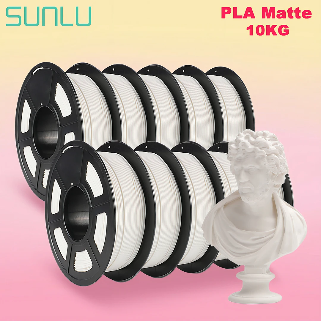 

SUNLU PLA Matte Filament 1.75mm 1KG/Roll 10 Rolls Frosted Texture Neat Line Tangle-Free High Quality FDM 3D Printer Fast Ship