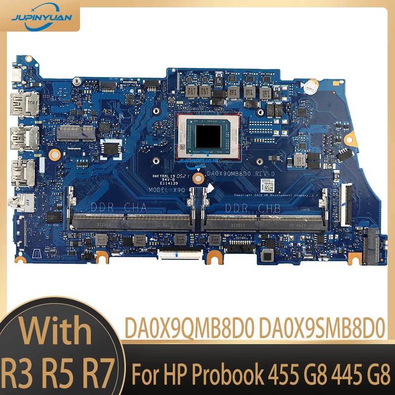 

DA0X9QMB8D0 DA0X9SMB8D0 Motherboard with R3 R5 R7 AMD CPU DDR4 For HP Probook 455 G8 445 G8 Laptop Motherboard Mainboard