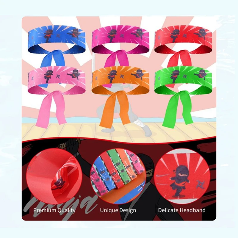 Multi-purpose Children's Warrior Headband Hot Sale Hygroscopic Ninja Karate Scarf Headband Breathable Party Gifts Party 6
