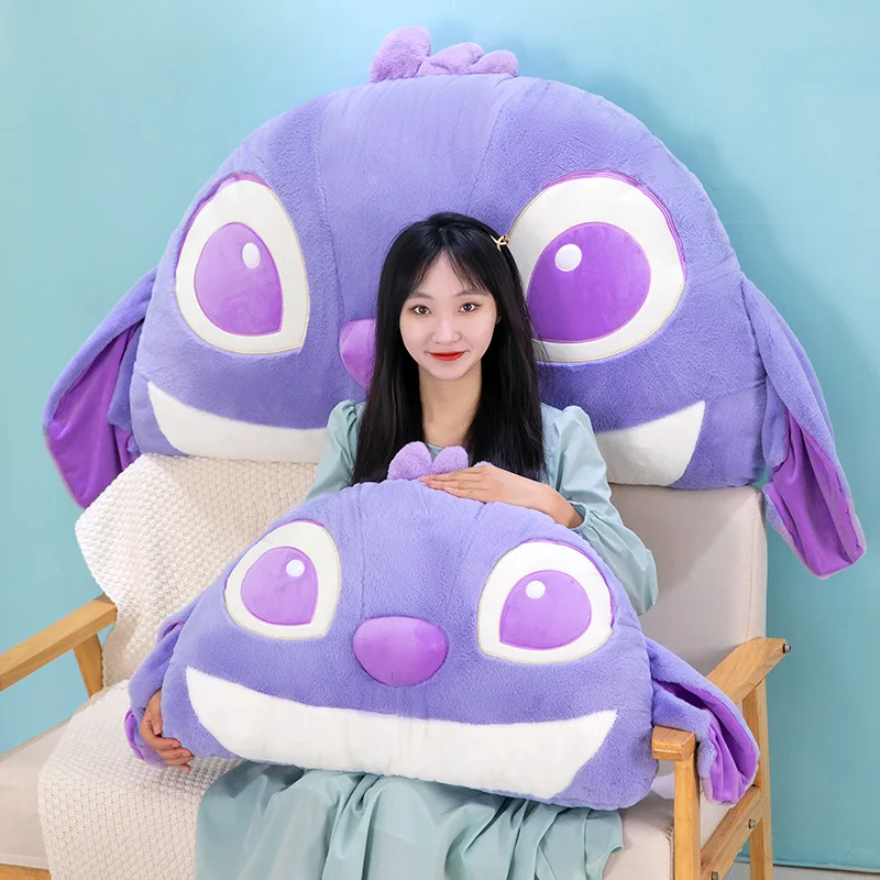

Disney Kawaii Lilo&stitch Office Waist Plush Pillow Dormitory Car Cushion Bed Plushie Toy Anime Cartoon Soft Stuffed Doll Toys