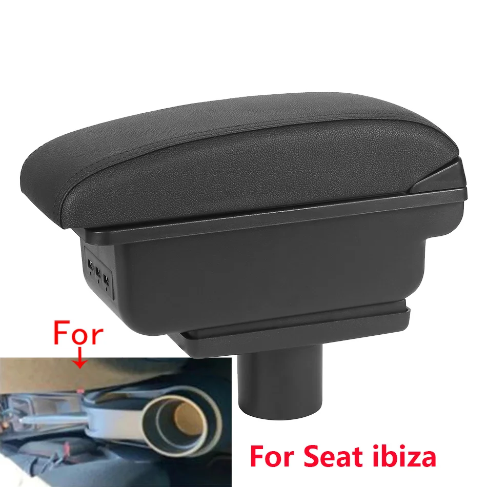 Reposabrazos para Seat Ibiza 6j Ibiza 6L, caja de almacenamiento de piezas de reacondicionamiento, accesorios de coche, detalles interiores
