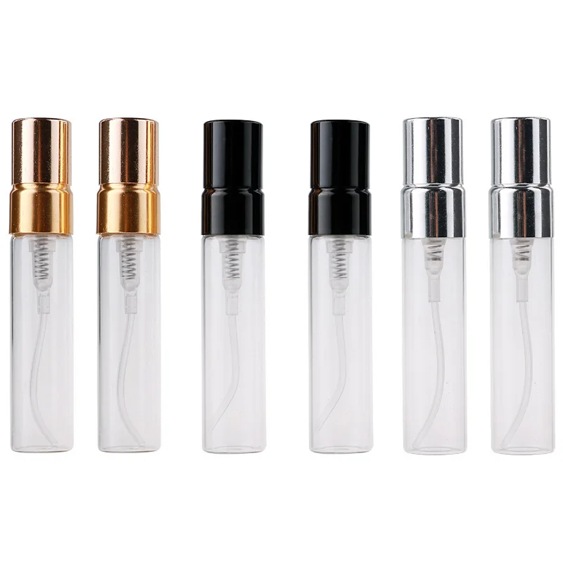 50pcs/lot 5ml Thin Glass Spray Bottle Refillable Perfume Atomizer Mini Sample Bottle Perfume Glass Bottle