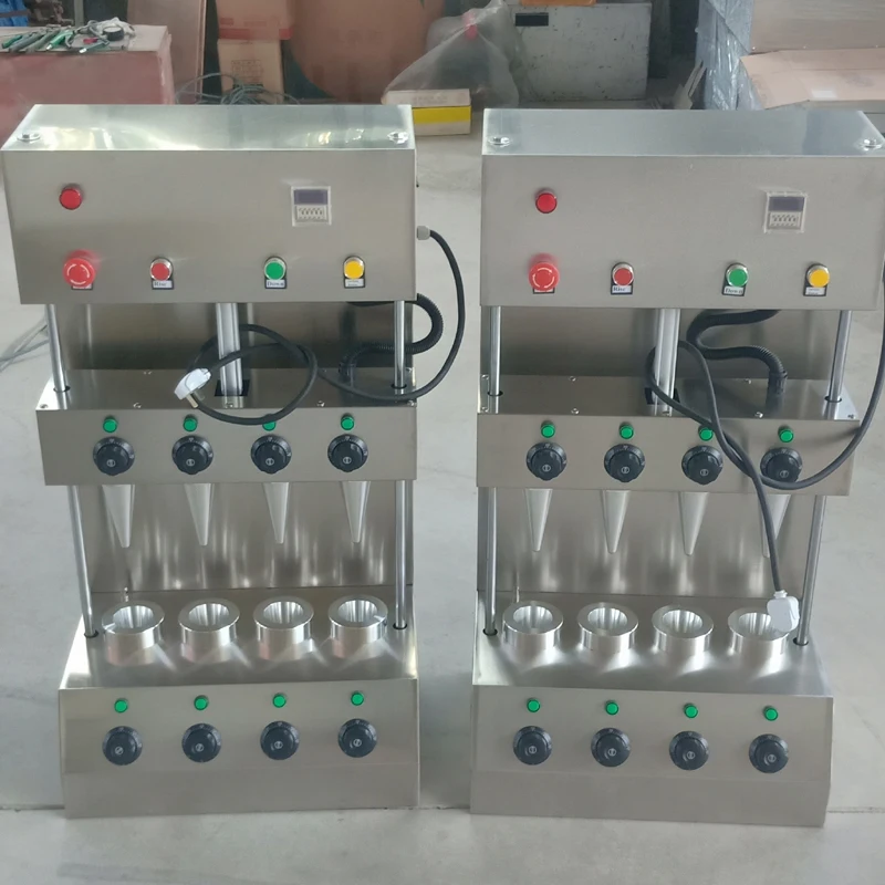 4pcs Hand Hold Pizza Cone Making Machine With Rotary Oven Pizza Cone Forming Equipment