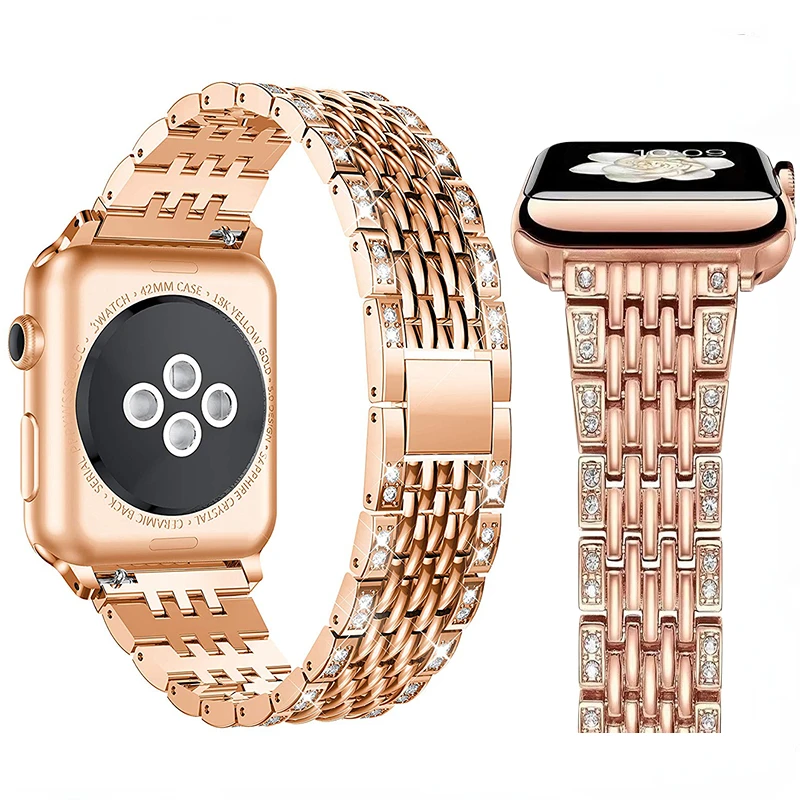 

Metal Diamond Strap For Apple Watch Band 49mm 45mm 41mm 40mm 44mm Stainless Steel bracelet iWatch Series UItra 8 7 6 5 4 SE Belt