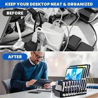 100W 5 USB + 5 Type-C Ports Multi Charger with Stand, Fast Charge Universal for iPhone Samsung iPad, Ideal for Home Office Use - Image 3
