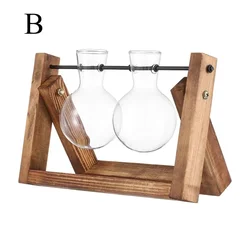Elegant Wooden Frame Glass Terrarium Planter (B)