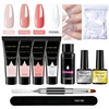 10pcs/Set Nail Crystal Extension Gel Set Acrylic Set 4 Color Gel Extension Nail Kit for Extending Semi-Permanent Polymer Gel Kit 1