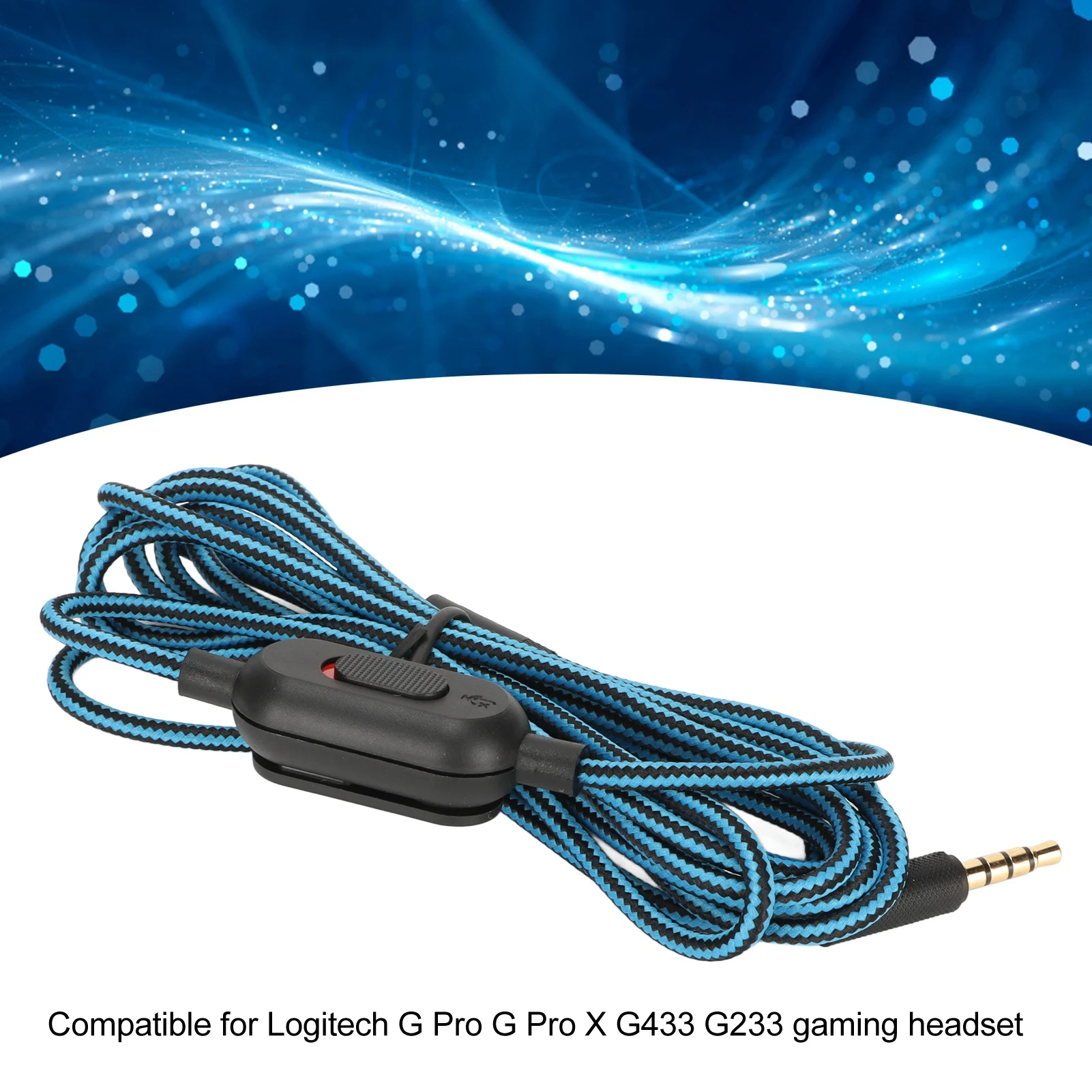 200CM Audio Headphone Cable Cord Fit For Logitech GPRO X G233 G433 Headphone Lines Headset Wire with Volume Control and Mute