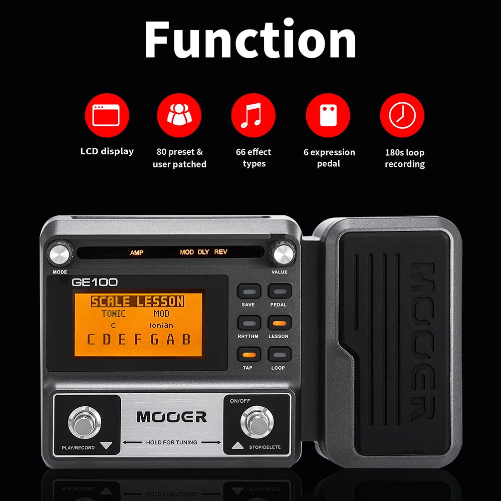 MOOERGE100GuitarEffectsPedalMultiEffectsProcessorEffectPedal