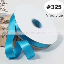 Blue Double Face Satin Ribbon - High - Density Polyester Fabric, Multiple Widths Available, 100 Yards - 19mm 100Yards (325 Vivid Blue)