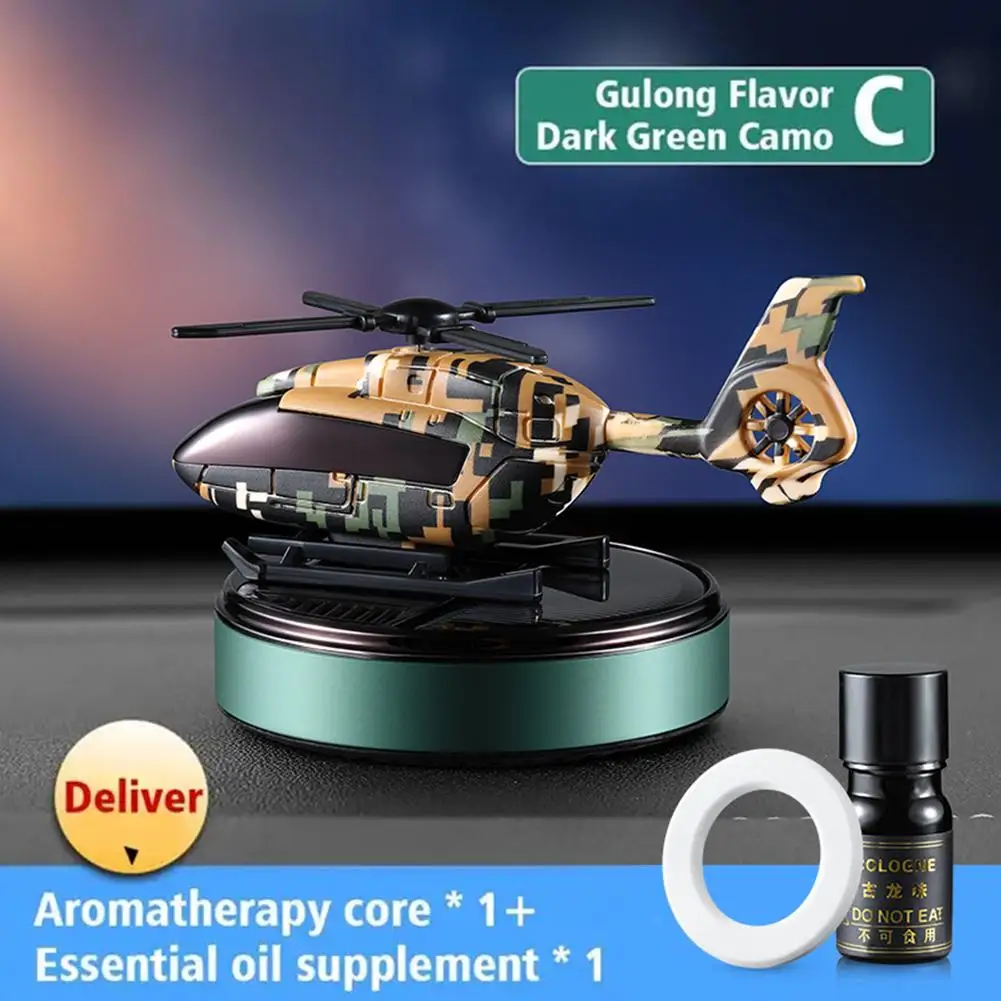Car Air Freshener Solar Helicopter Interior Decoration Propeller Rotating Auto Flavoring Perfume Diffuser Supplies