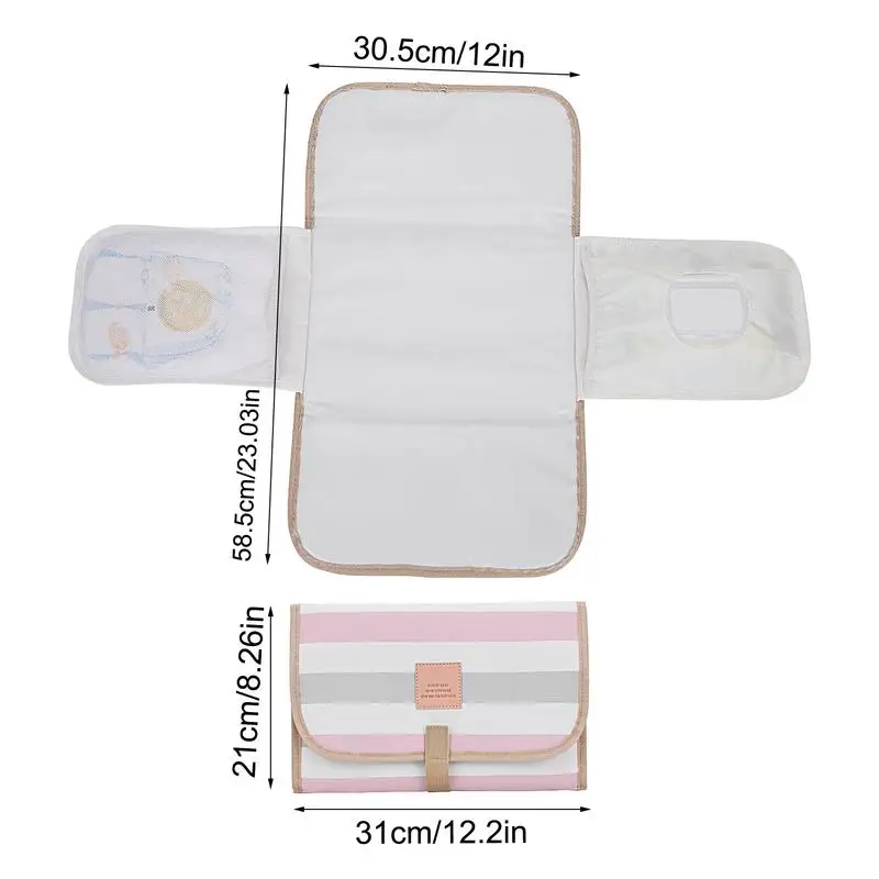 Portable Changing Mat Waterproof Washable Diaper Changing Pad Portable Foldable Soft Baby Pad For Travel Or Home
