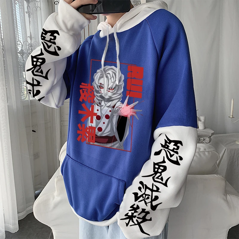 Demon Slayer Anime Hoodies Harajuku Kimetsu No Yaiba Rui Cool Manga Men Streetwear Casual Oversized Men Women Winter Sweatshirts 6