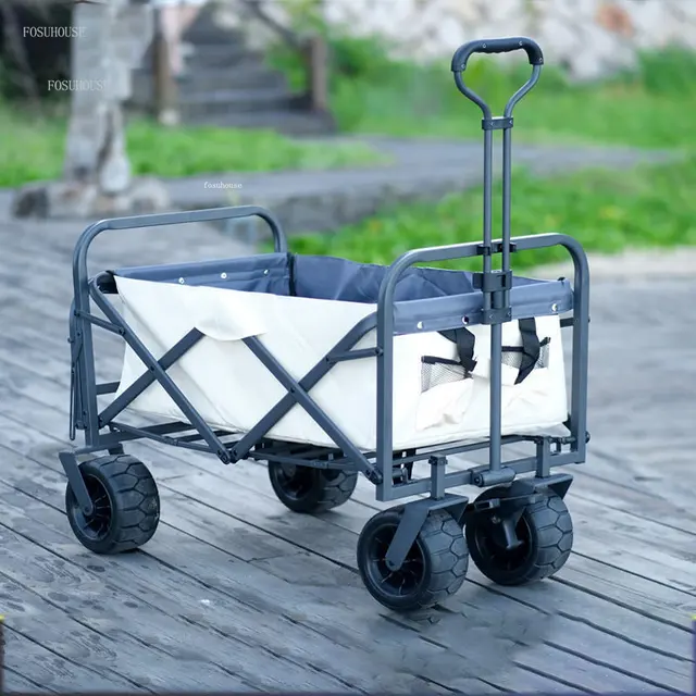Otthoni Kerti Kocsik Négykerekek Összecsukható Kocsi Hordozható Szupermarket Élelmiszerboltok Kemping Horgászkocsik - Image 2