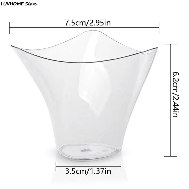 10Pcs 100ML Disposable Plastic Dessert Cups Birthday Transparent Party Ice Cream Home Christmas birthday party supplies plastic cups dessert cups plastic dessert cups