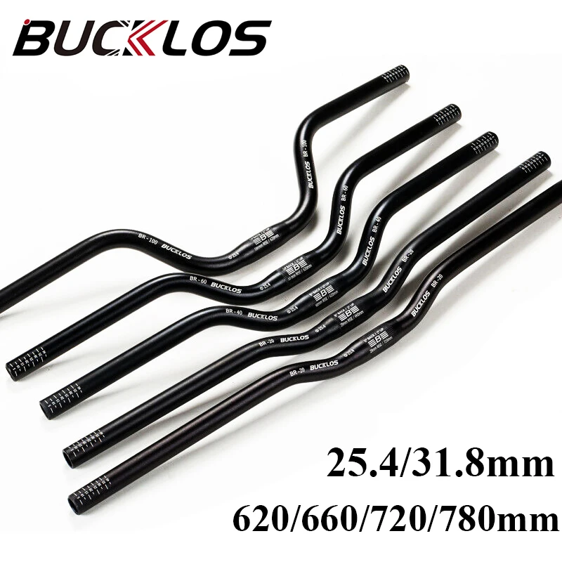 Guidon VTT Plat En Fibre De Carbone 31.8mm - Pour BMX, DH, XC, AM, FR - Longueurs 600 à 760mm (Noir, 760mm)