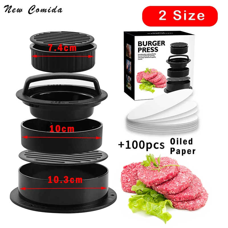 

3 in 1Manual ABS Hamburger Meat Press Tool Round Compactor Beef BBQ Grill Burger Press Sandwich Maker Mould Kitchen Accessories
