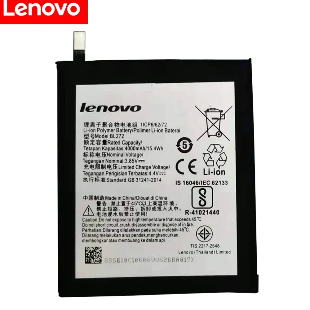 100% Original 4000mAh Battery BL272 For Lenovo Vibe K6 Power For Lenovo XT1662 K33A42 Replacement Batteries