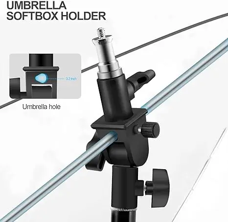 UShape Camera Flash 180&deg;Swivel Mount Bracket with Standard 1/4 to 3/8 inch Metal Male Screw Spigot Stud for softbox studio light