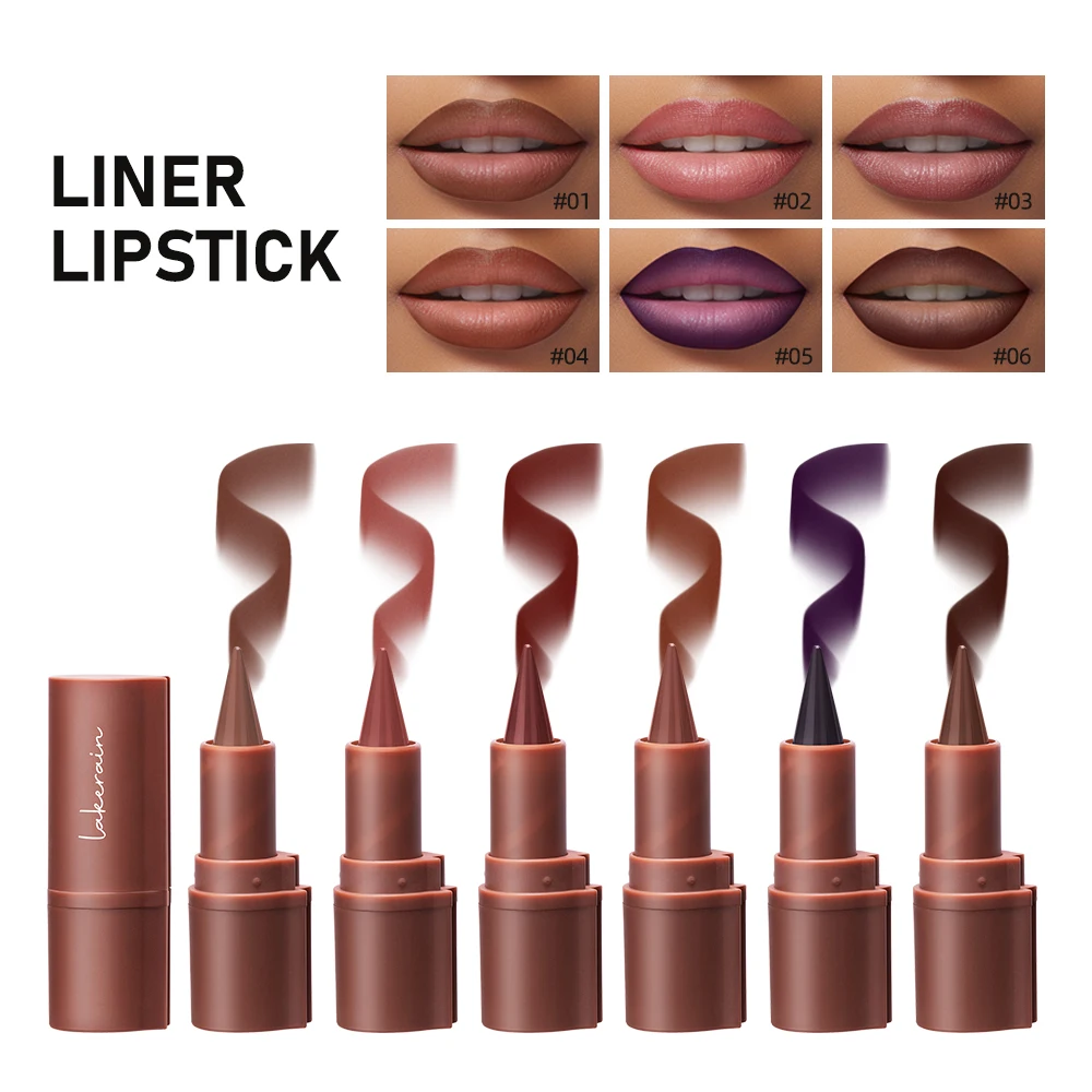 Tapered Gradient Lip Liner Matte Black Brown Velvet Lipstick Waterproof Non Sticky Contouring Tint Lipliner Crayon Lip Makeup 3