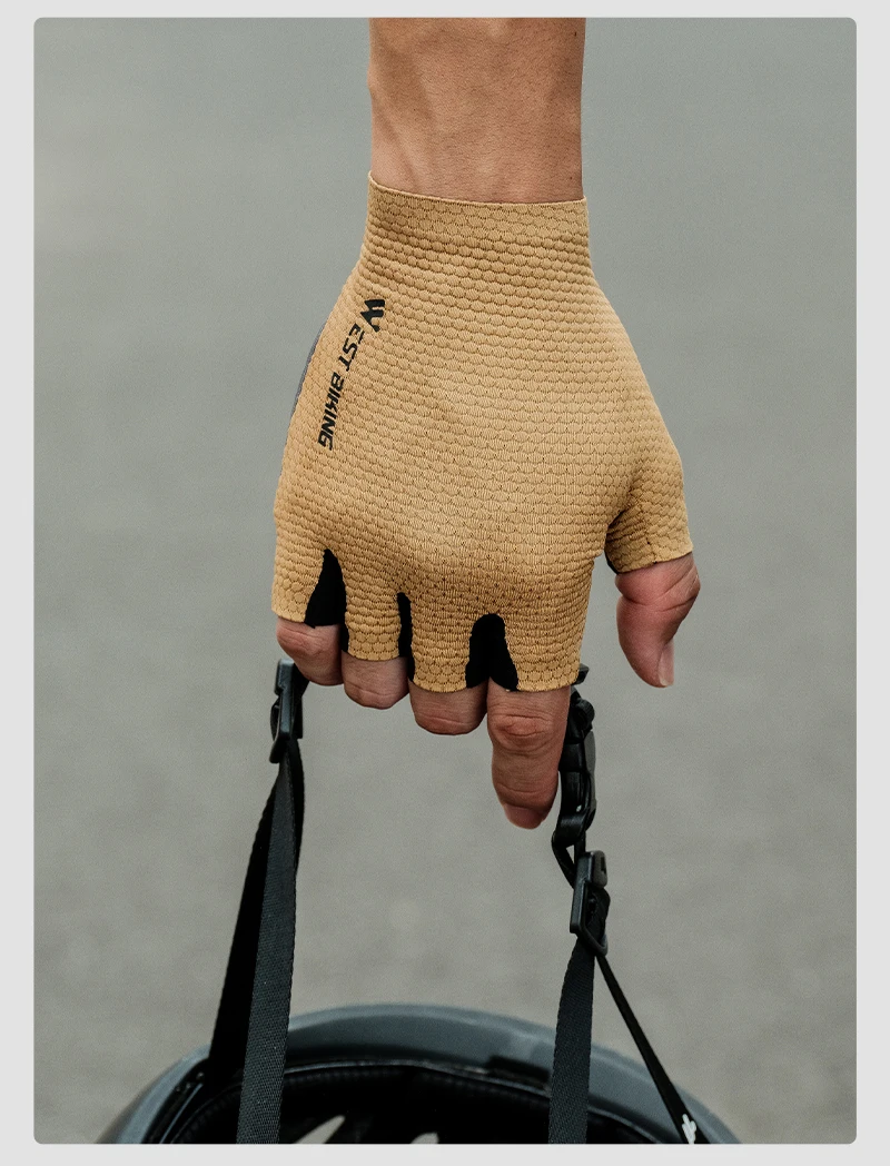 WEST BIKING Fahrradhandschuhe ELASTIC INTERFACE TEAM PALM 80 KG/m³ Polsterung Radfahrhandschuhe Unisex Rutschfeste Halbfinger-Fahrradhandschuhe – Detail 15