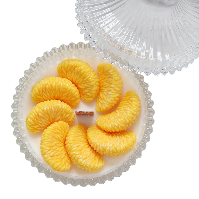 New 4 Hole Multi-mould DIY Fruit Cake Mould Aromatherapy Candle Mould Semi-round Orange Flower Handmade Soap Oil Soap Mould