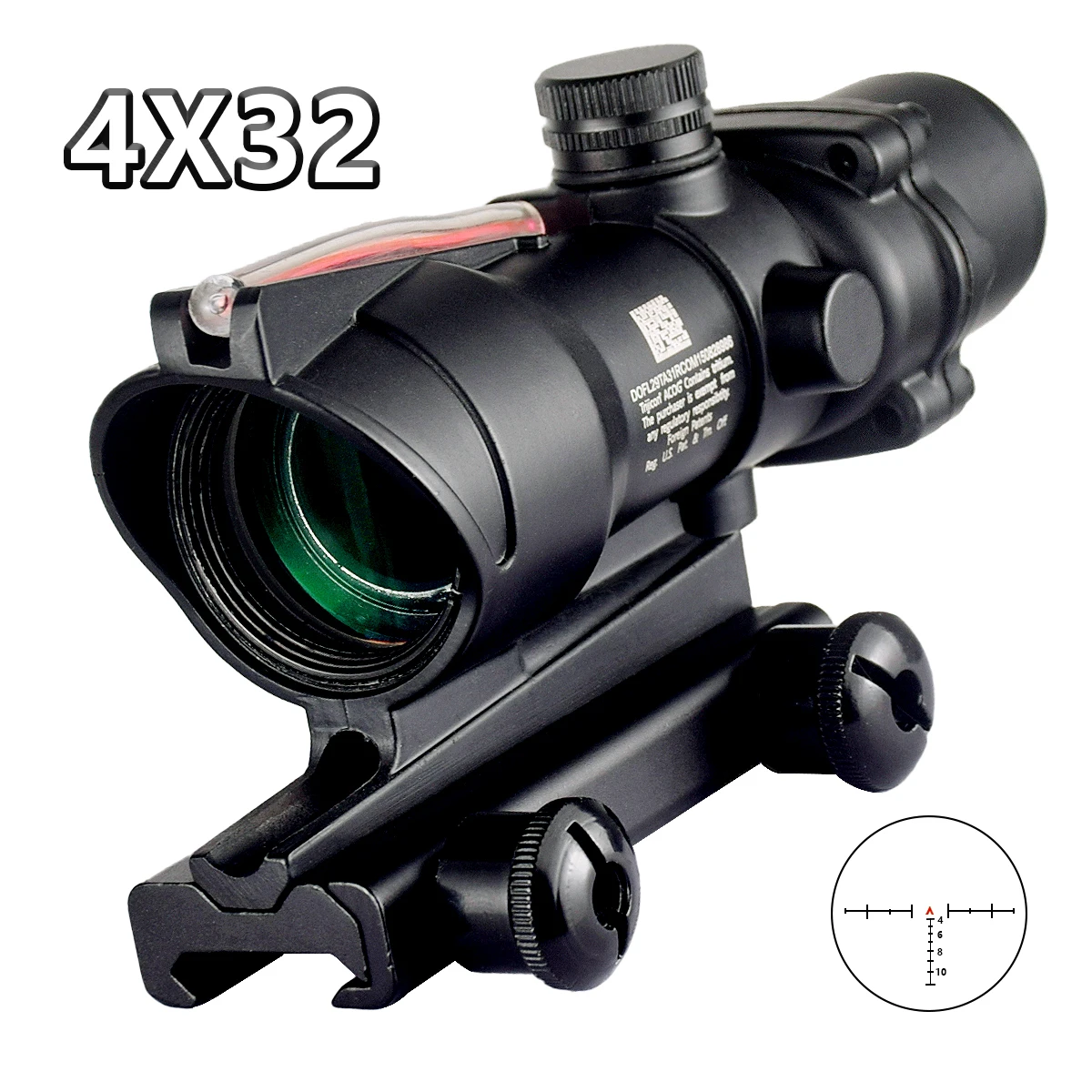 Tactical ACO 4X32 1x32 Scope Red Green Dot Sight Optics Illuminated Hunting Cross Glass Etched Reticle for AR15 HK416, red dot sight,rifle scope