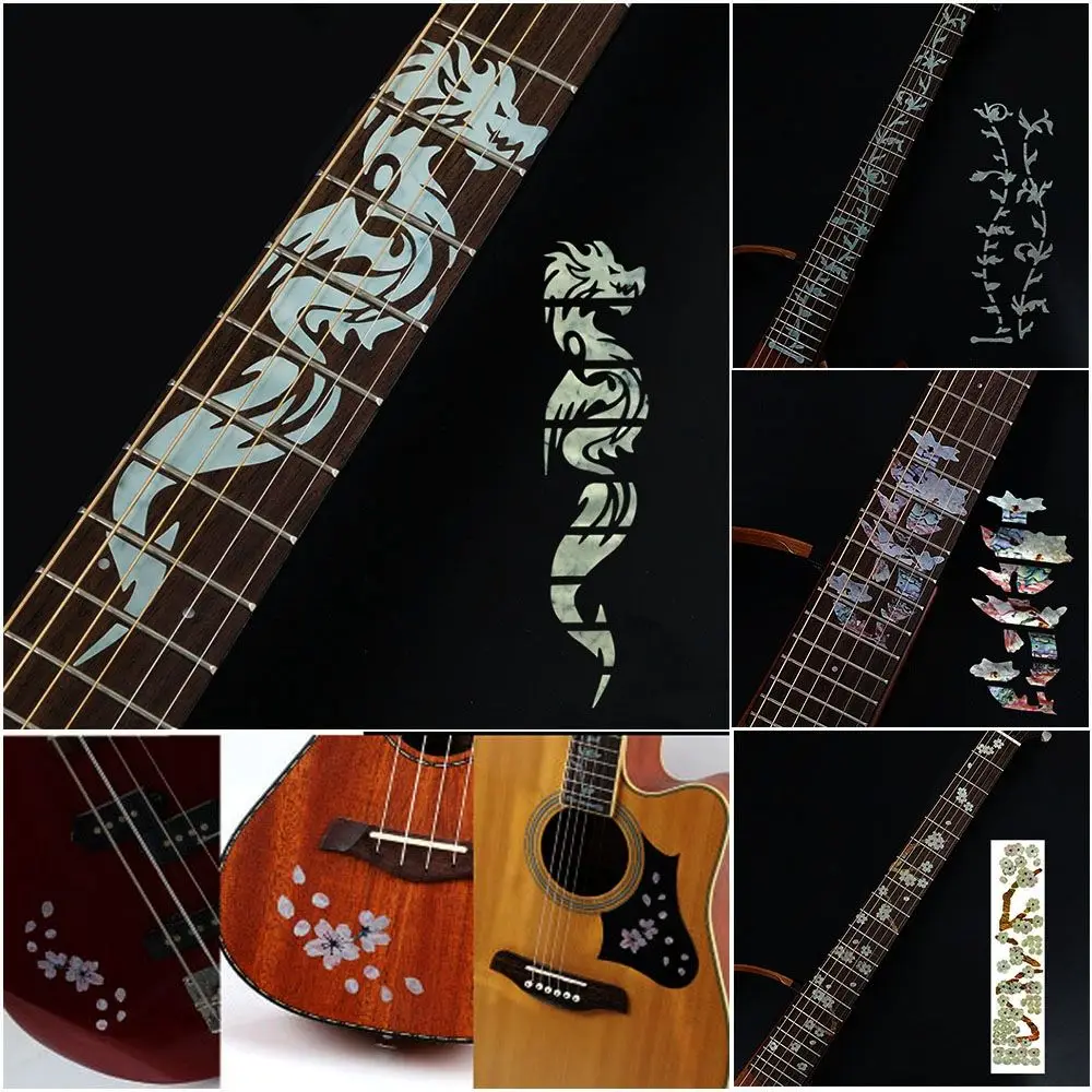 22 Styles Cross Inlay Decals Fretboard Fretboard Sticker For Electric Acoustic Guitar Bass Ultra Thin Sticker Guitarra Accessory