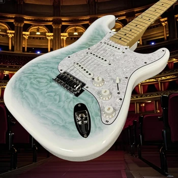 Water Green ST Mahogany Body Maple Fingerboard Professional Electric Guitar Free Shipping